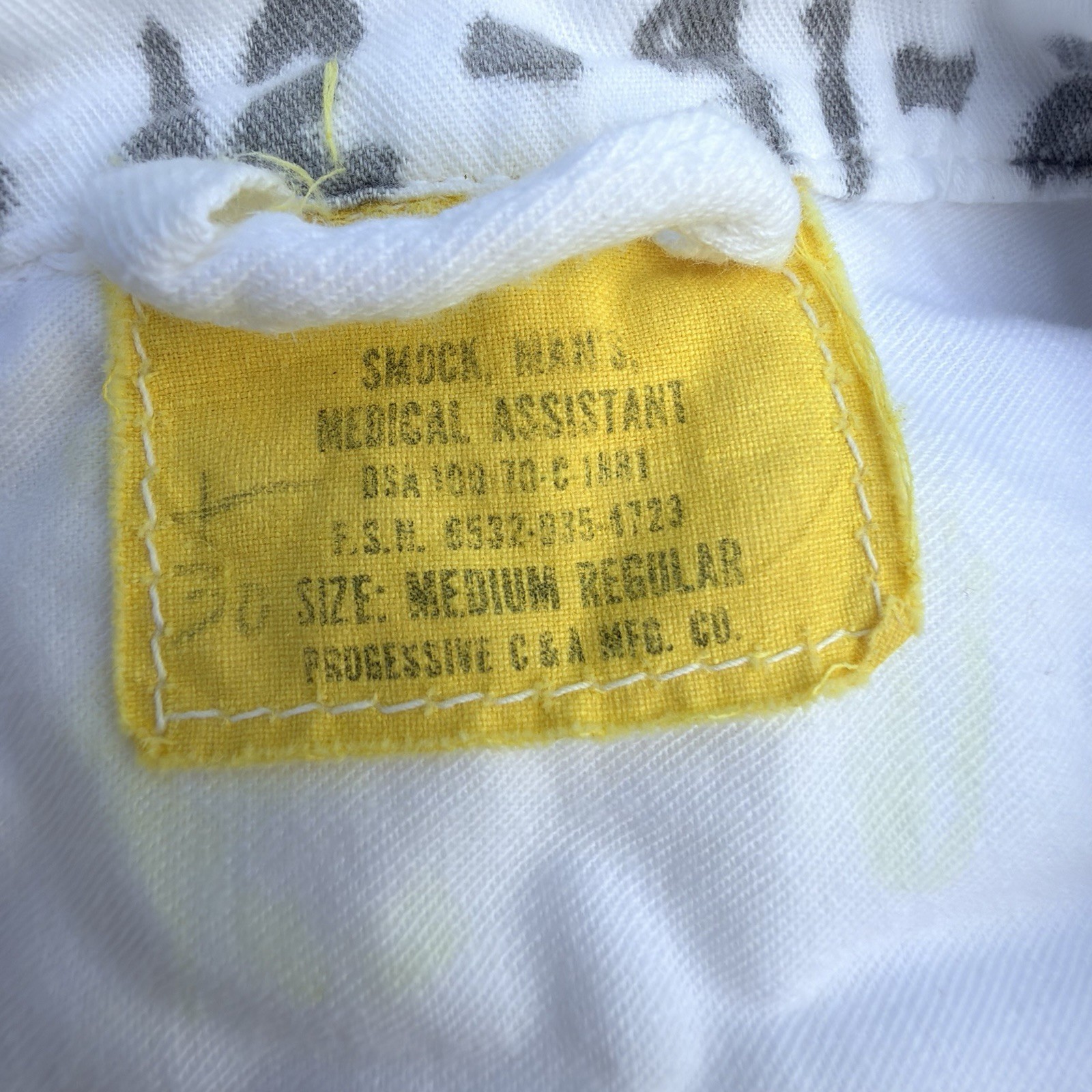 ⚕️4x USGI Medical Assistant Smock 1970 Vietnam Era White Button Front Shirts Lot