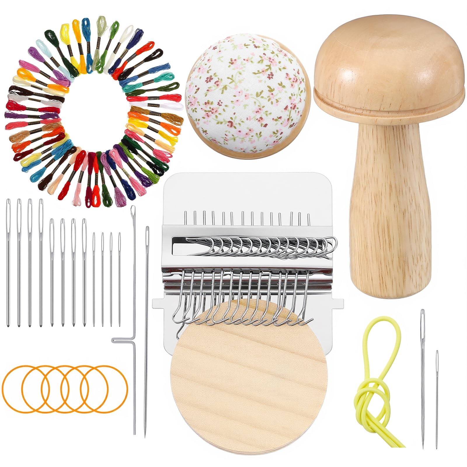 Mini Darning for Socks Darner Kit Include 14 Hooks Small Weaving Darning Loom...