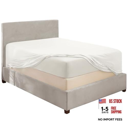Extra Deep Pocket Fitted Sheet - Fits 18 to 24 Inch Mattress Queen 01 - White