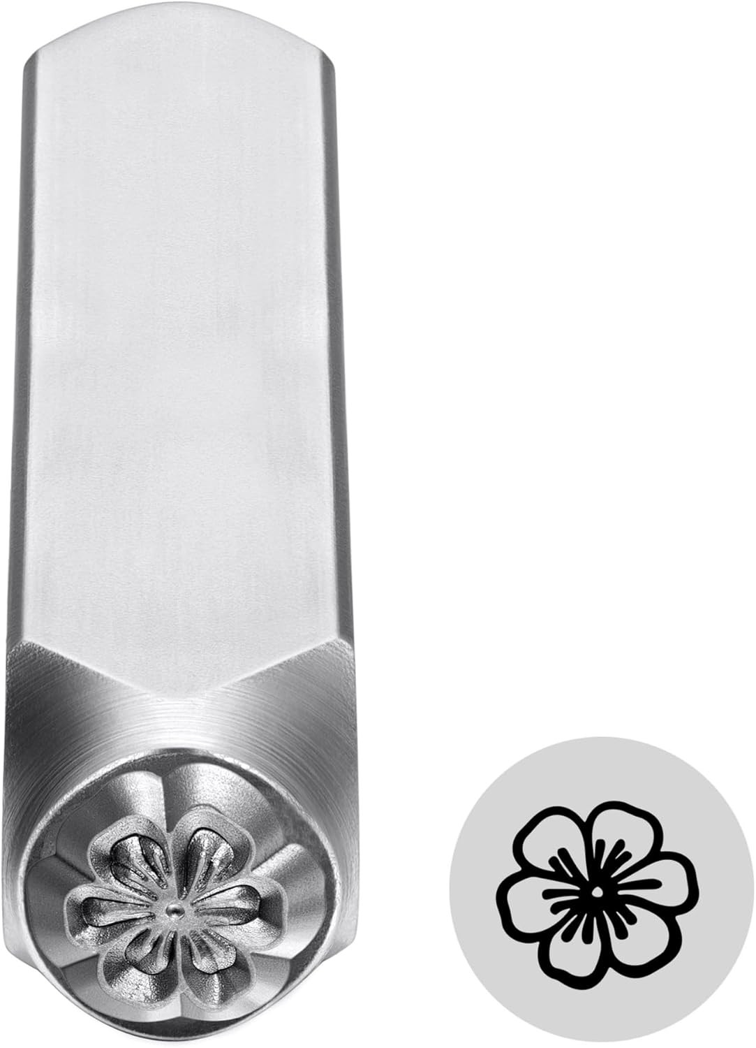 6mm 1/4" Flower Metal Stamp Tool for Jewelry, Leather, Clay, and Wood Crafting