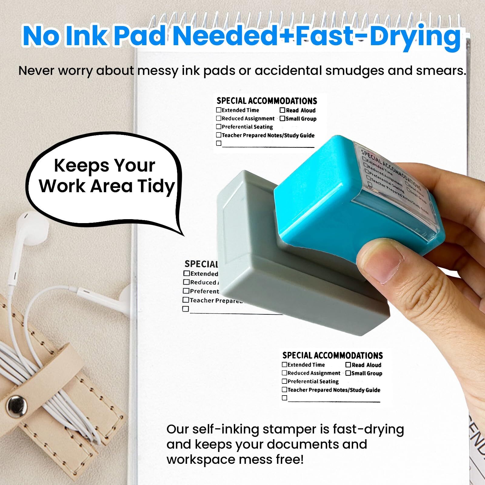 Special Accommodations Self Inking Stamp for Teachers SPED Modifications Rubb...