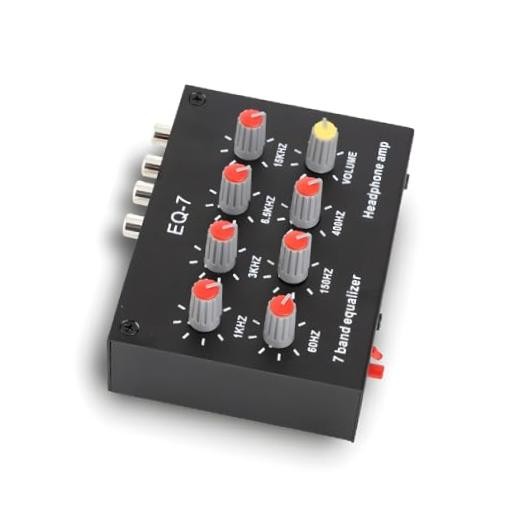 7 Band Sound Equalizer Dual Channel, 12dB High Bass Adjustment Aluminum Alloy,