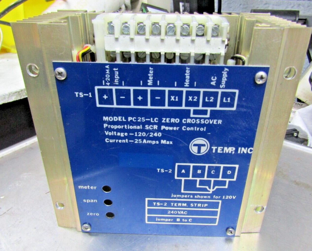 ✌ TEMP, INC SCR POWER CONTROL PC25-LC ZERO CROSSOVER 120/240 25 AMPS