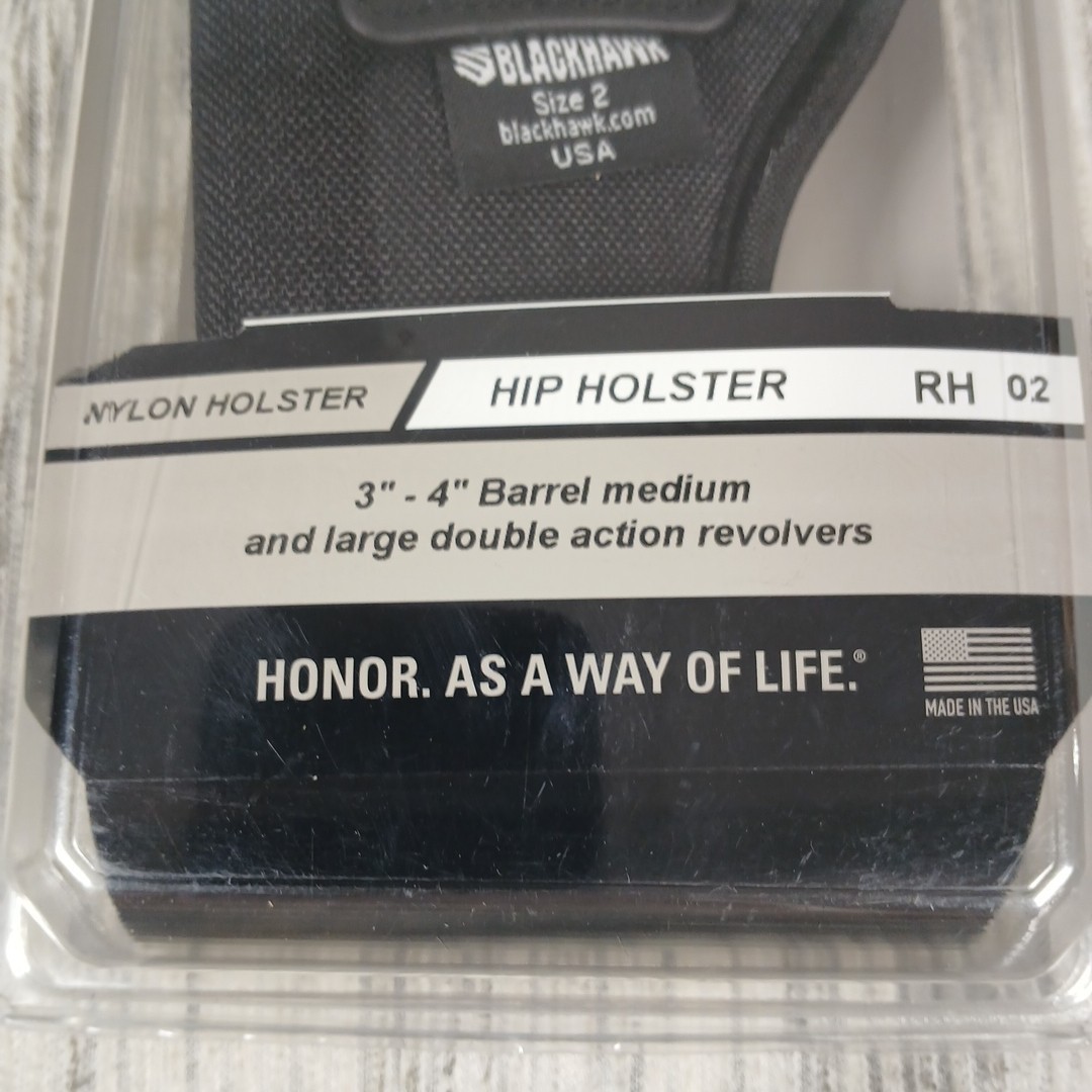 BLACKHAWK! Black IWB HOLSTER Size 02, Right Hand, (Md/Lg Dbl Act Revolver