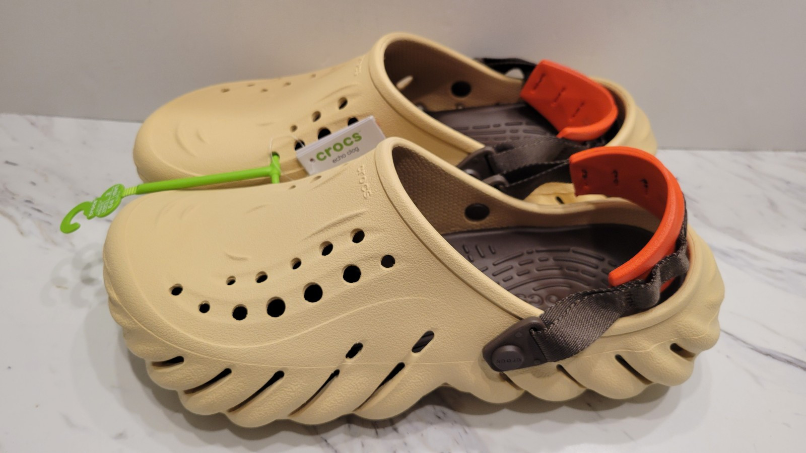 Crocs Shoes M10/11/12 Sesame ECHO CLOG Tan Waterproof Slip On Outdoor NEW