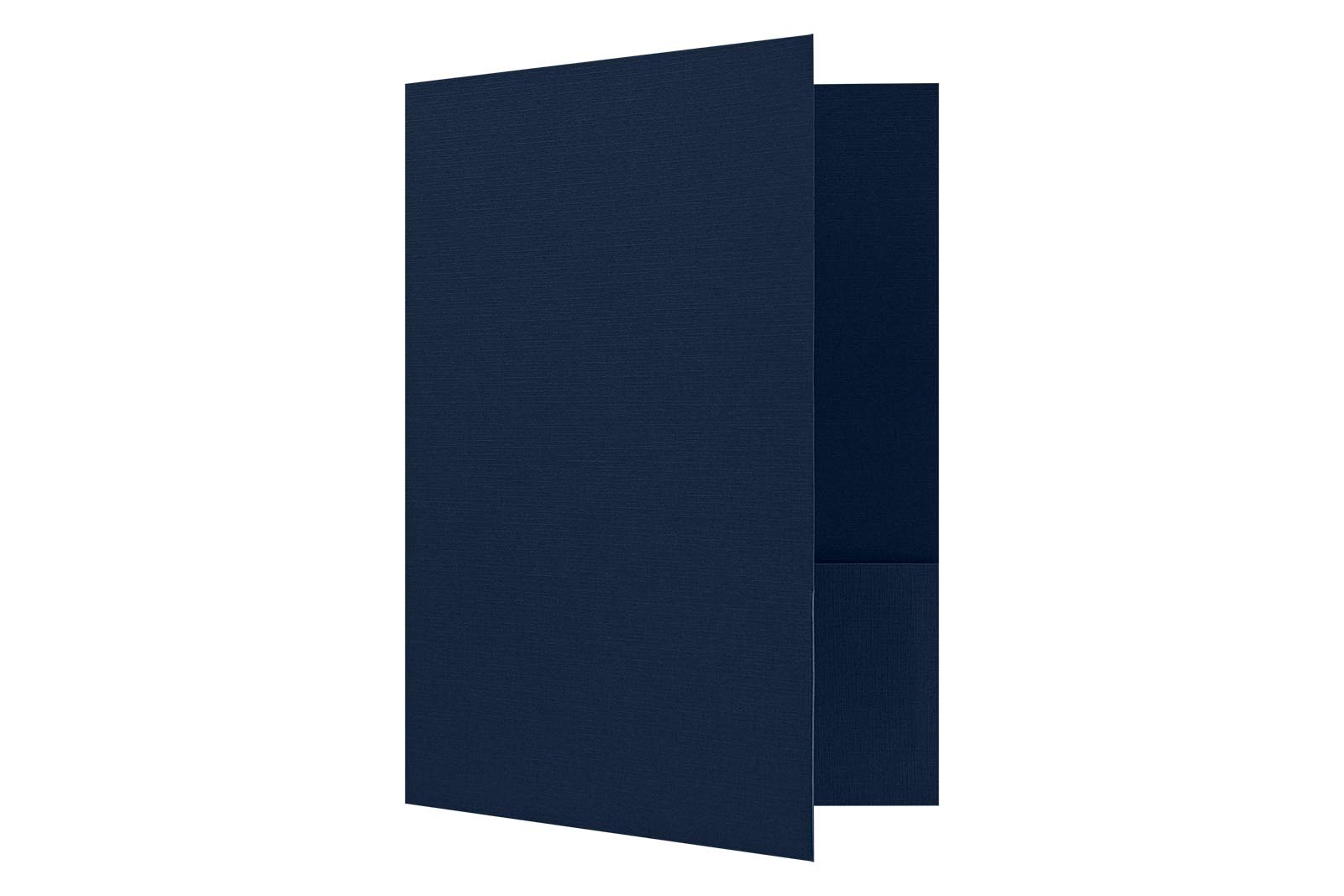 LUXPaper 9" x 12" Presentation Folders | Two Pocket | 9 x 12, Dark Blue Linen