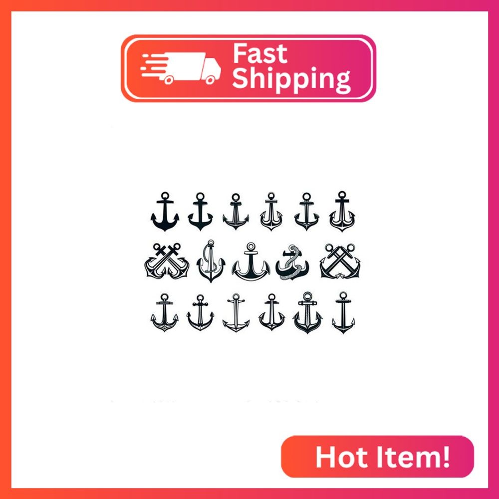 SanerLian Anchor Ship Temporary Tattoo Sticker Waterproof Adult Men Women Hand A