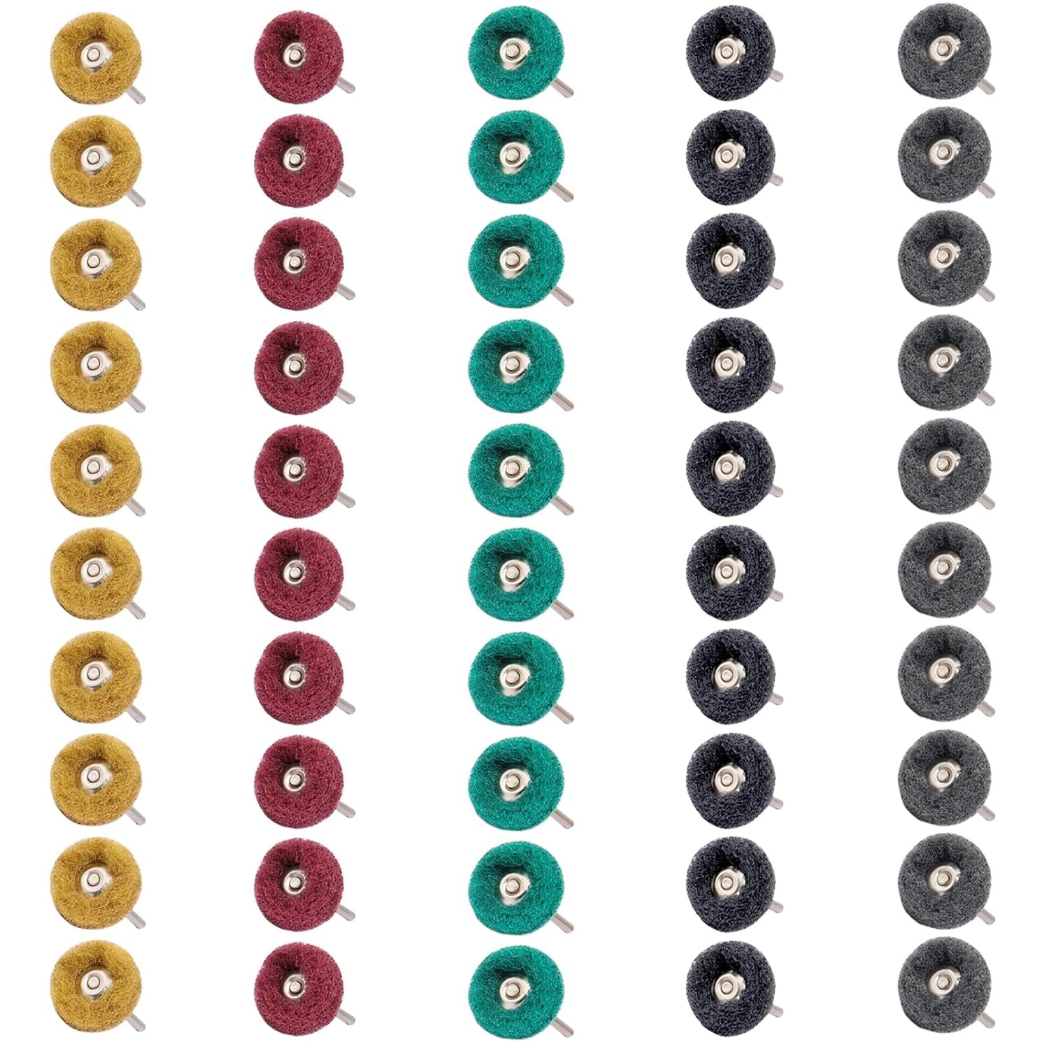 50 PCS Abrasive Buffing Wheels Set for Rotary Tool, 1 Inch