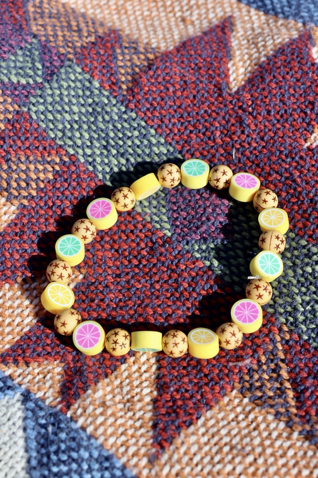Handmade Beaded Citrus Bracelet