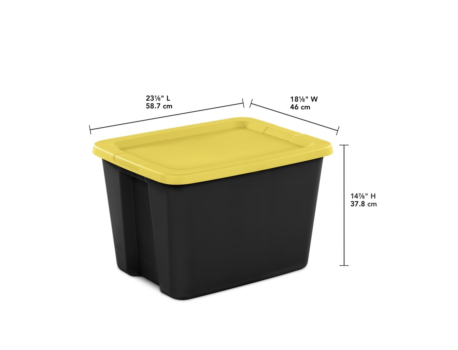 Sterilite 18 Gallon Storage Bin 8 Pack Snap Lid Black Yellow
