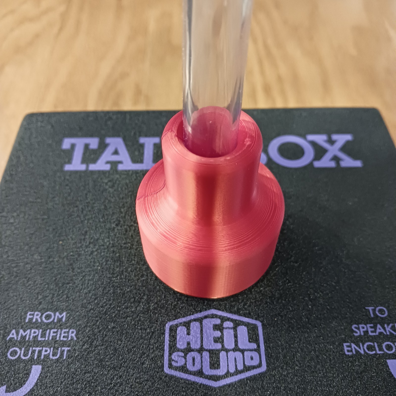 Talk Box adapter for 1/2" OD Tube to a 1 3/8"-18 Threaded Driver-Silk Red