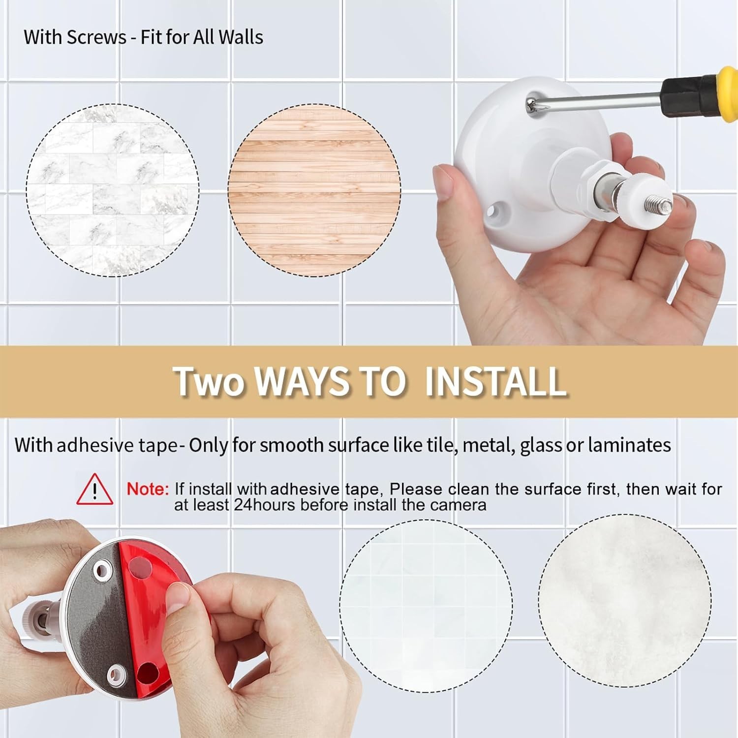 2Pack Adhesive Wall Mount for Ring Stick Up Cam & Ring Outdoor Cam Plus, 360 ...
