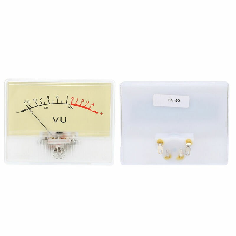 VU Meter Header with Light Bulb Audio Device Panel Amplifier Level Indicator