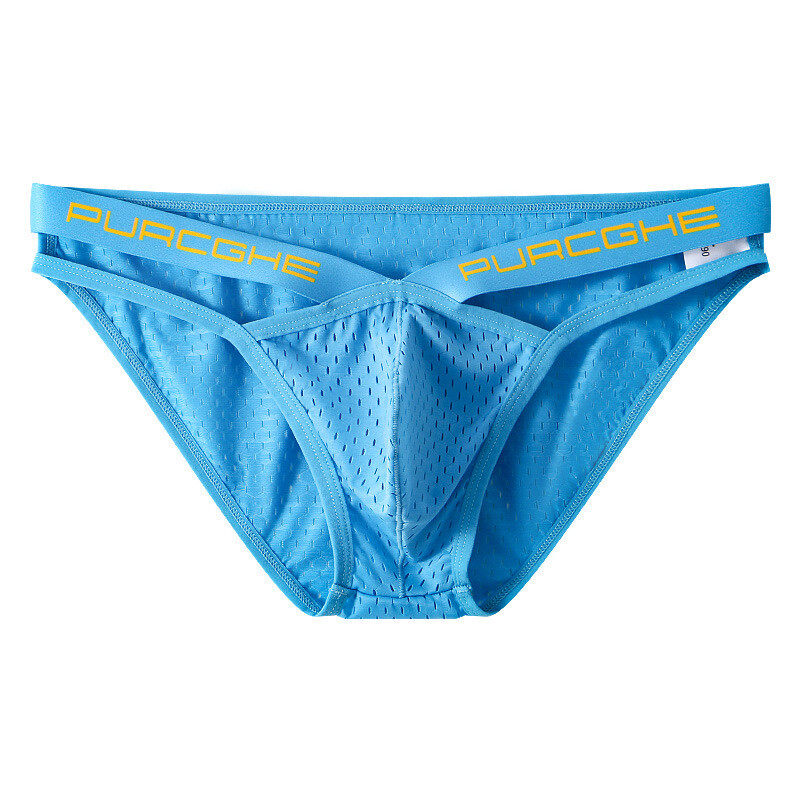 Hollow Out Bikini Briefs for Men Mesh Sexy Underwear Ice Silk Men's Gay Panties