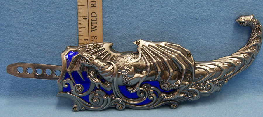 Dragon Fury Double Bladed Dagger Metal Dragon Sheath Handle Part Missing