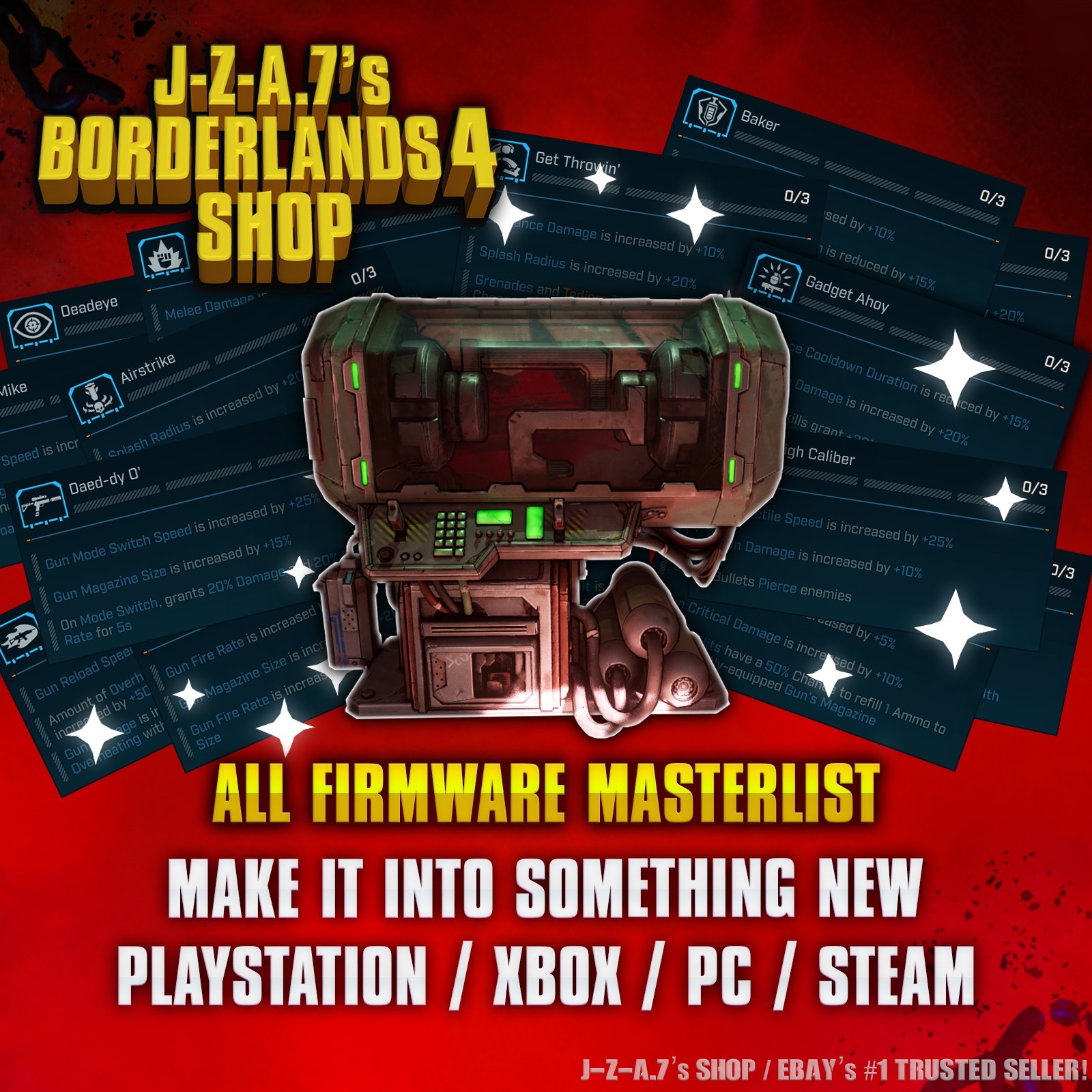Borderlands 4✨ FIRMWARE REPKIT SHIELD ORDNANCE MOD ENHANCEMENT BL4 ✅PC-PS-XBOX✨