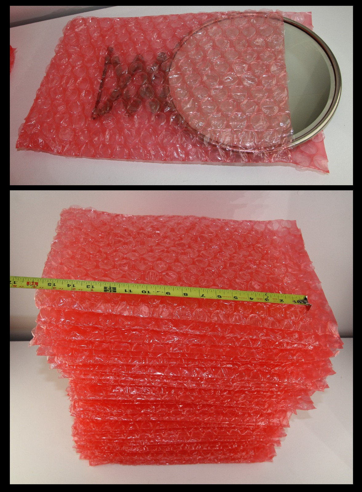 Lot of 35 Open End Thick Large Pink Bubble Out Pouches Bags 16" x 11"  Used Once