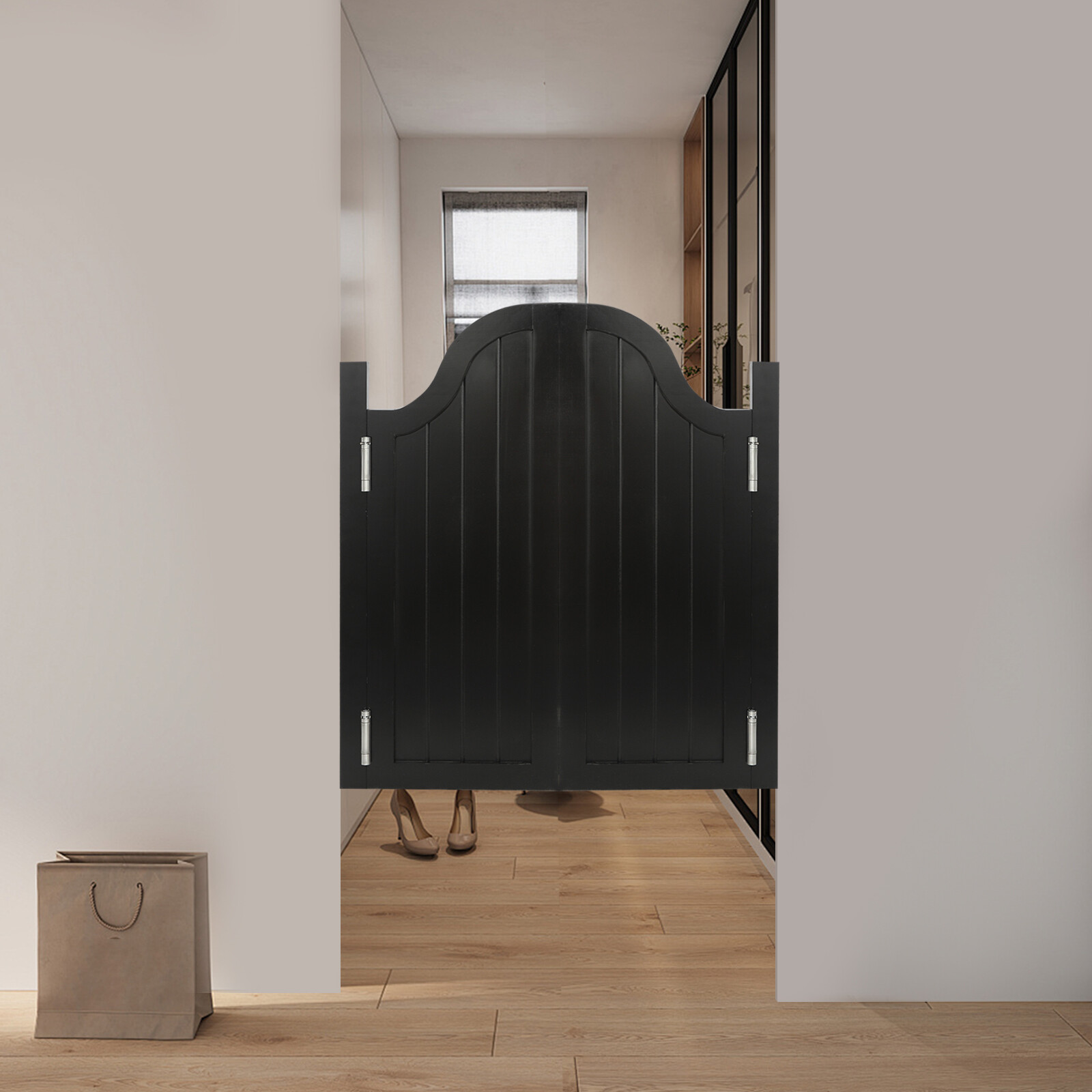 PARTITION DOOR, SWING SOLID WOOD DOOR, PARTITION DOOR FOR SHOP ENTRANCE MODERN