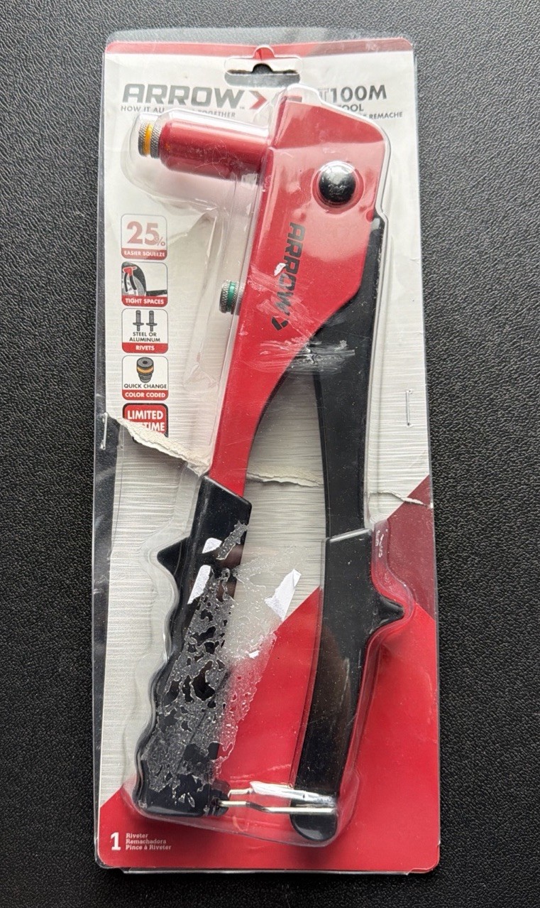 Arrow Lightweight Rivet Tool With Ergonomic Grip Steel Constructed RT100M