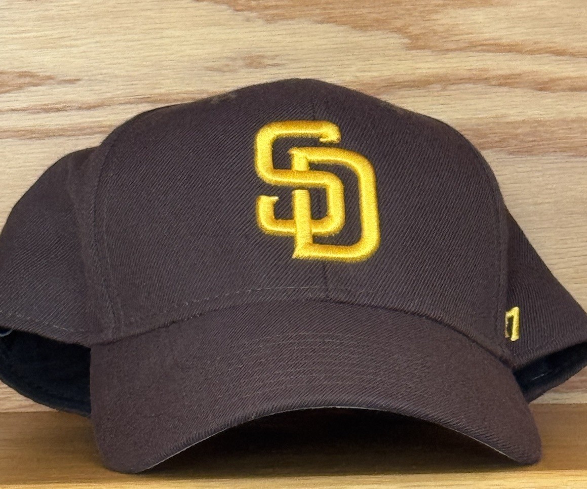 San Diego PADRES Hat Brown Strap Back  ‘47 MLB Baseball Cap Genuine Merchandise