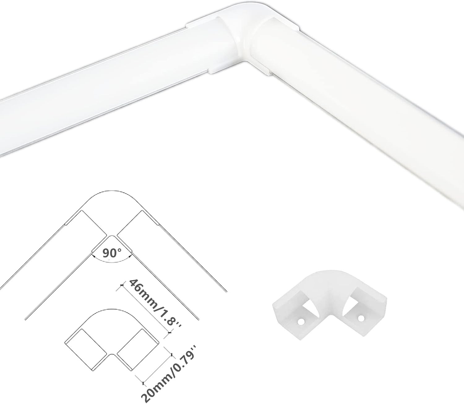 UV Resistance 6.56FT V Shape LED Strip Channel Diffuser,10-Pack Aluminum Profile