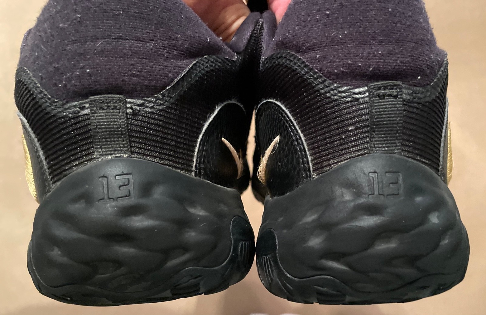 Nike Paul George black & gold size 14