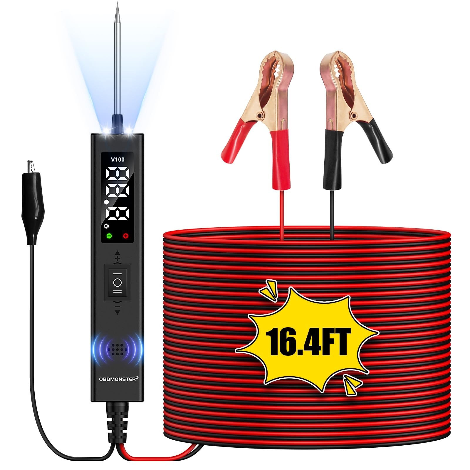 Power Circuit Probe Tester,OBDMONSTER V100 Circuit Tester, 0-80V DC Test Ligh...
