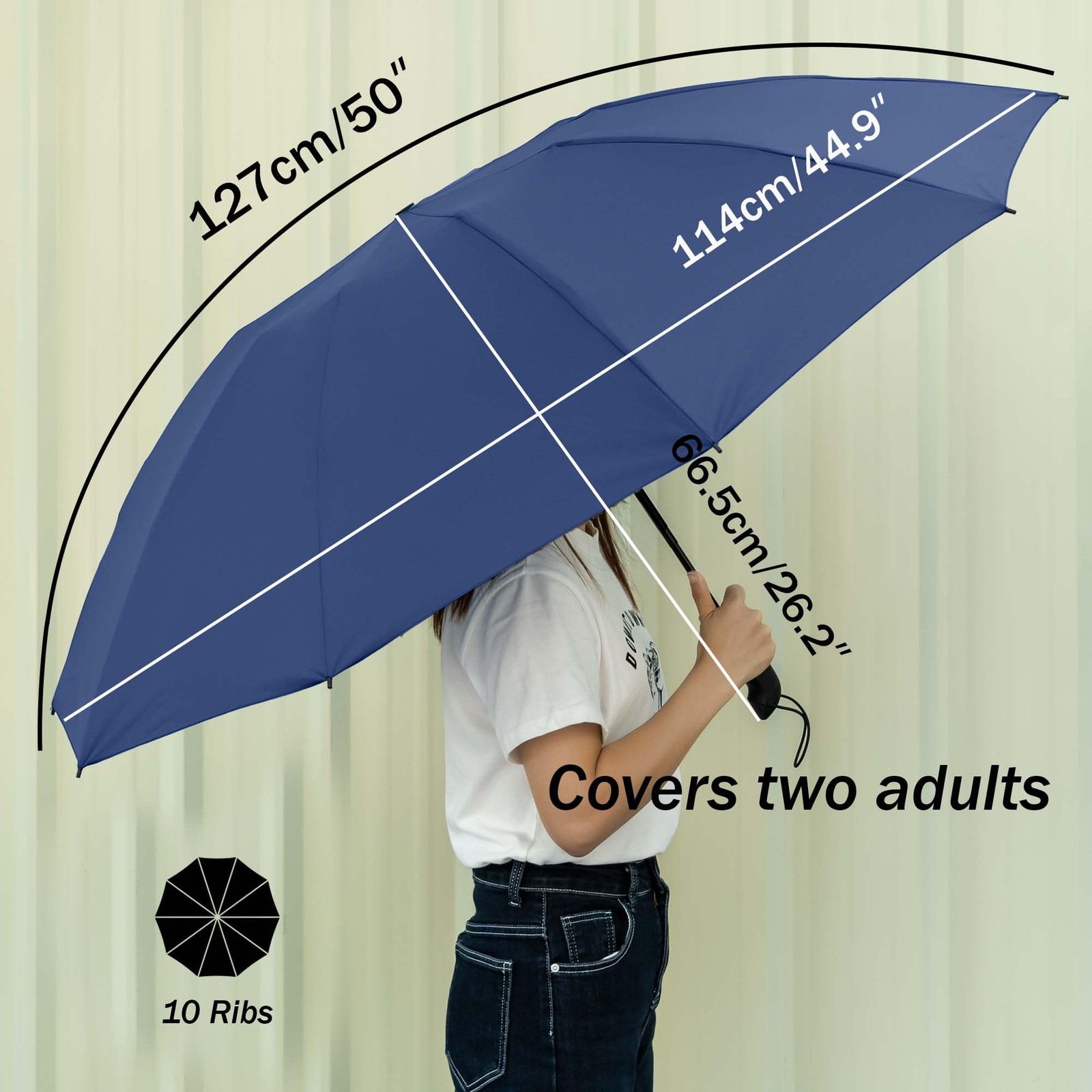 Inverted Travel Umbrella Compact Windproof Auto Folding 10 Ribs