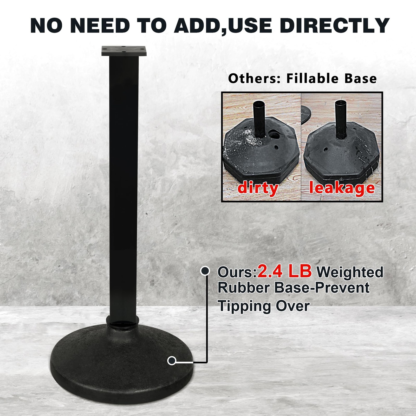 2 Pack Stanchions Post with Velvet Rope, Crowd Control Stanchions, Queue Pole fo
