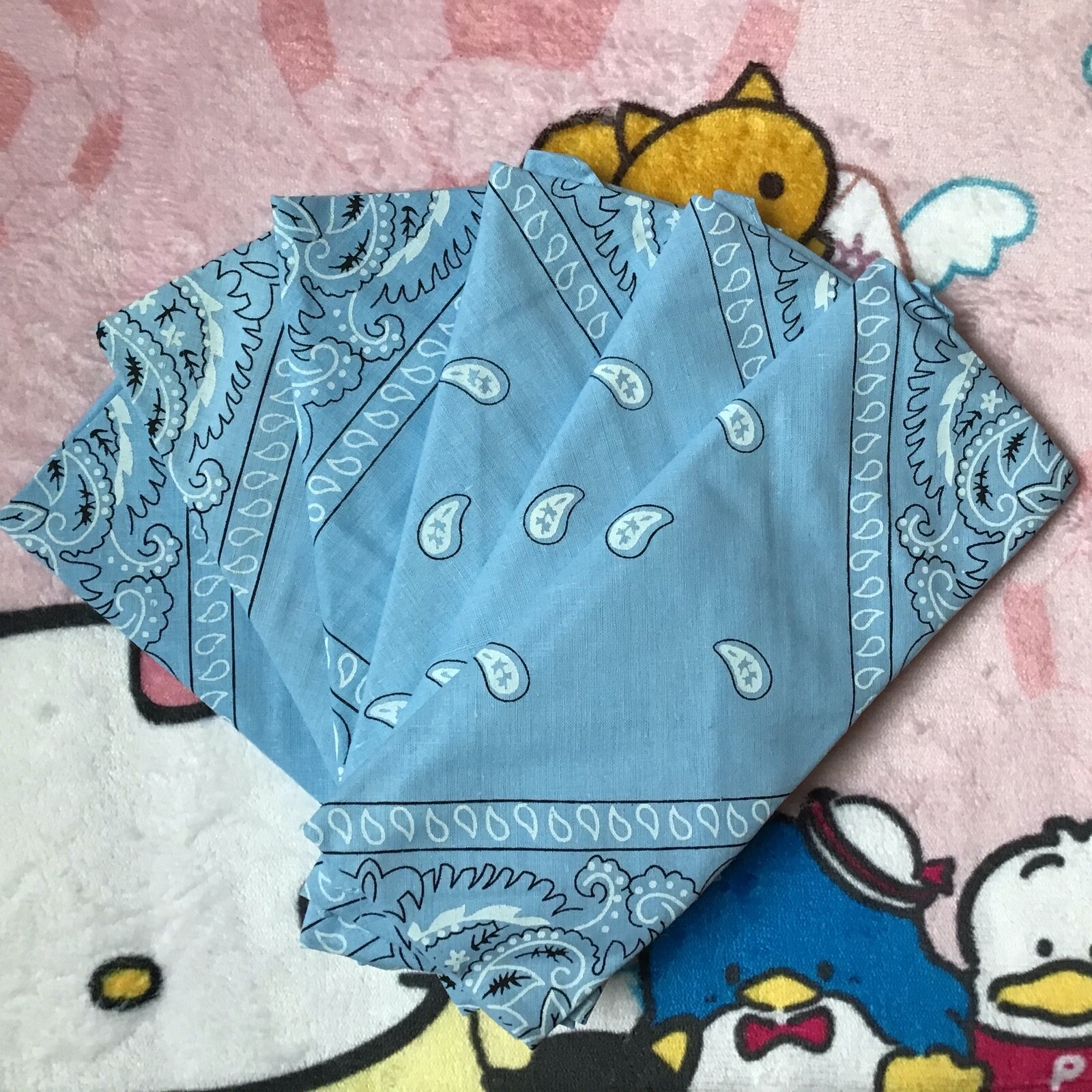 NEW 6 PCS Paisley Bandana Head Wrap Scarf 100 % Cotton Blue USA SALLER