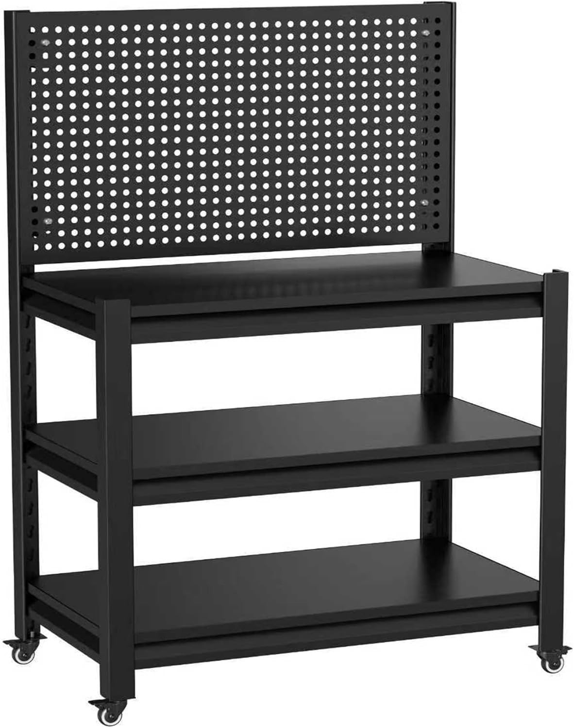 47.2" H*33.46" W*18" D Heavy Duty Metal Storage Shelving with Pegboard, Adjustab