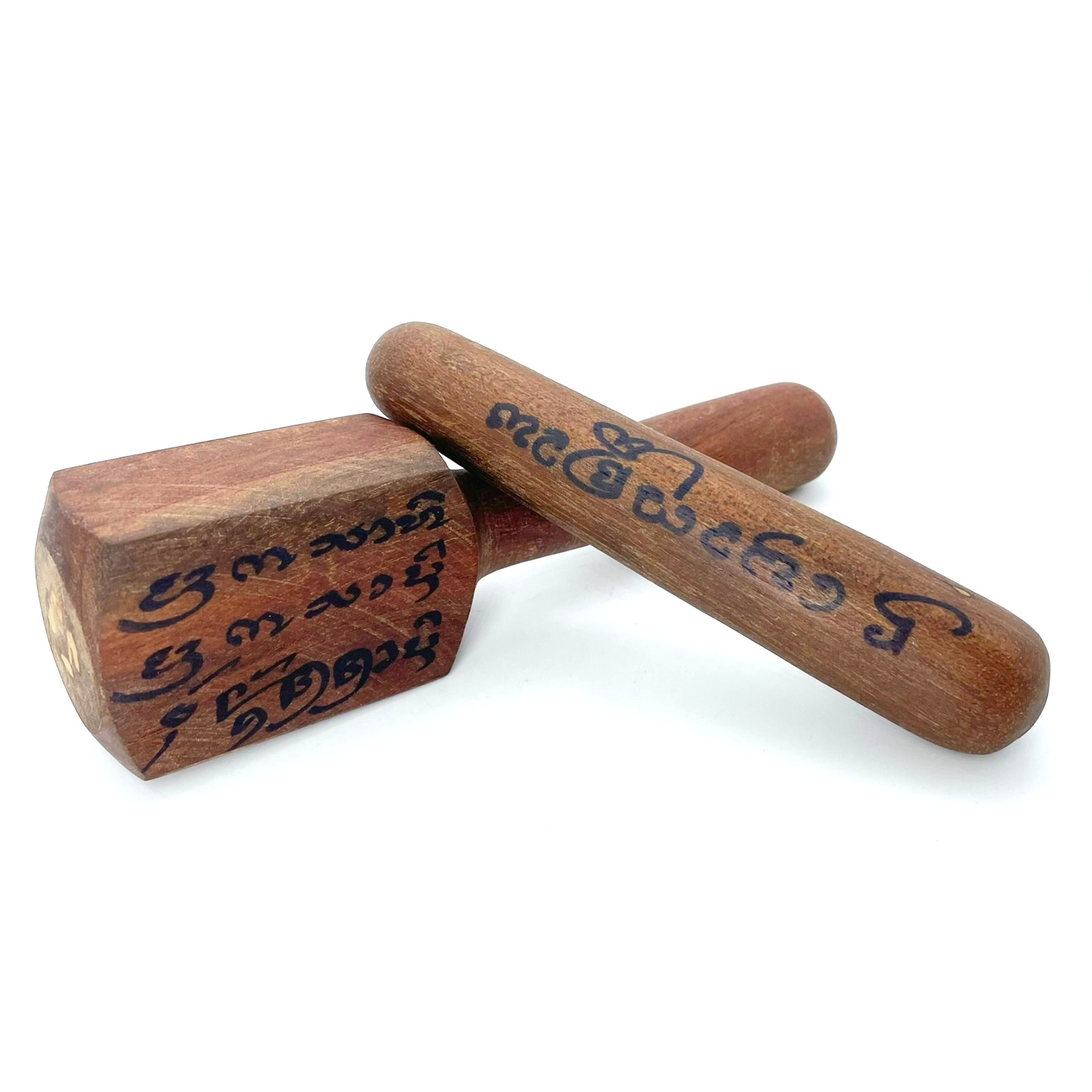 Wooden TOK-SEN Hammer Massage Tool Spell Vintage Wood Set Amulet Thai Holy Magic