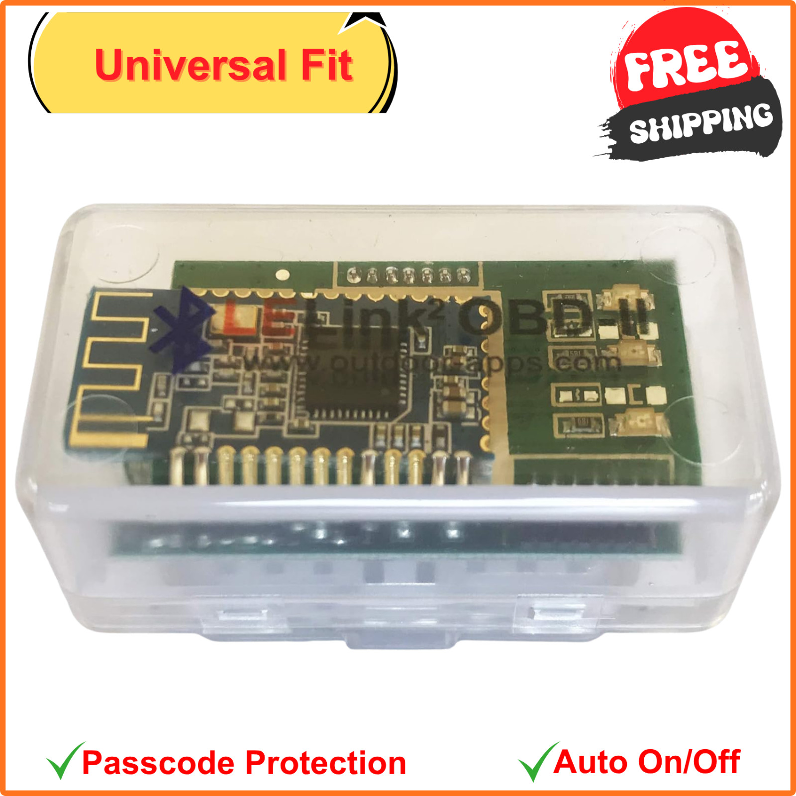 Configurable Auto On/Off Bluetooth Low Energy BLE OBD-II OBD2 Car DiagnosticTool