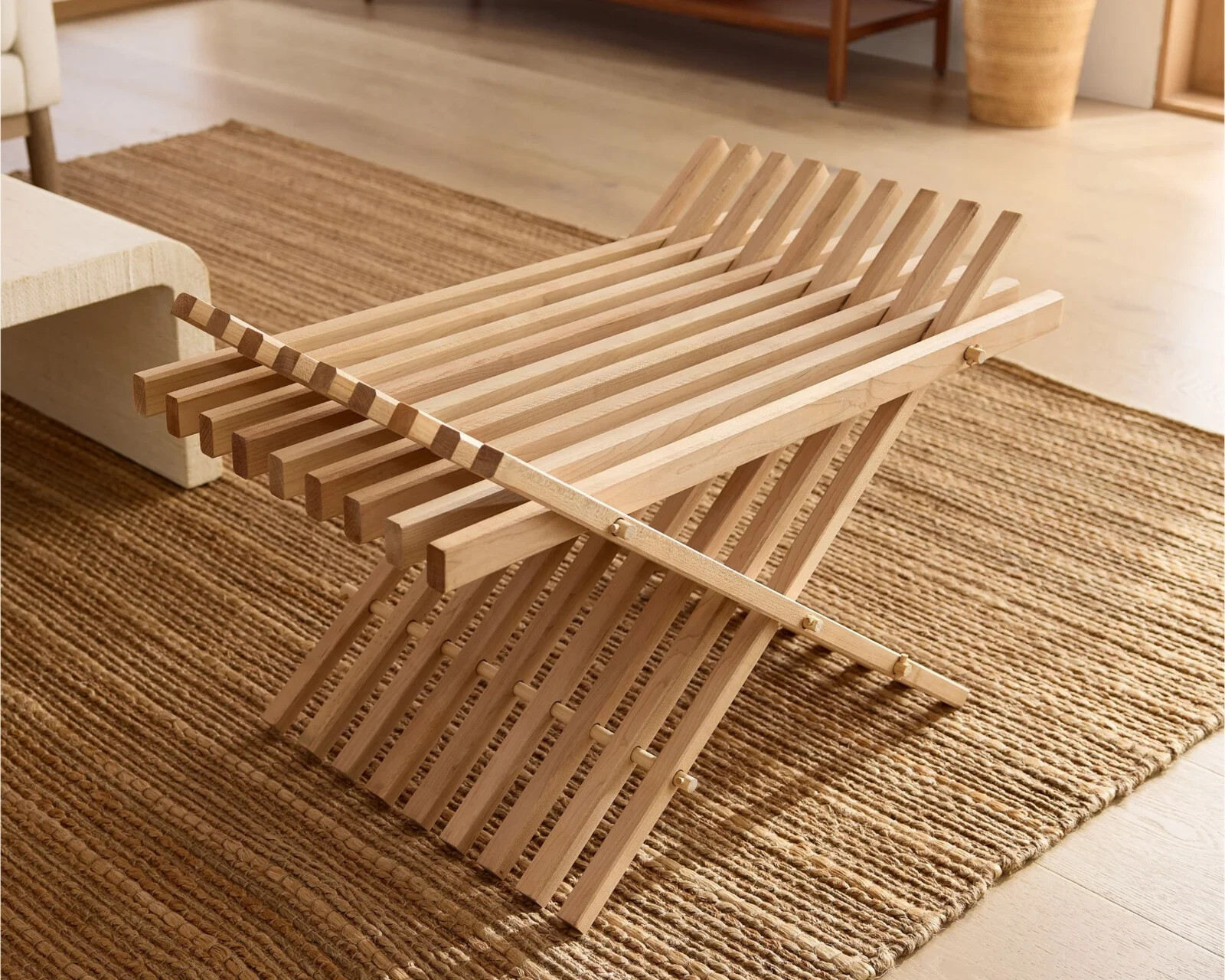 Folding Entryway Space Saving Wood Bench | Multifunctional Furniture