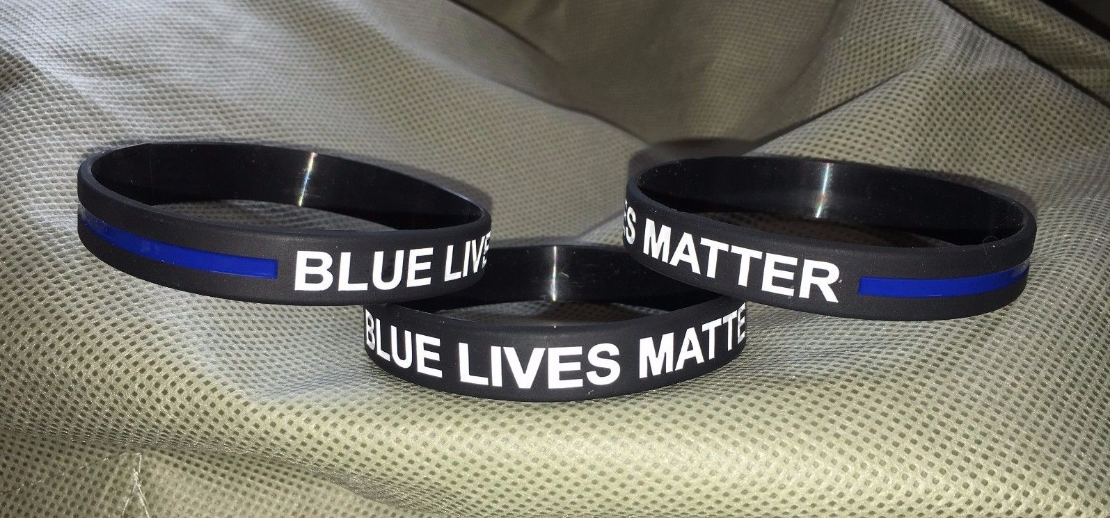 Thin Blue Line "BLUE LIVES MATTER" Silicone Bracelet Band