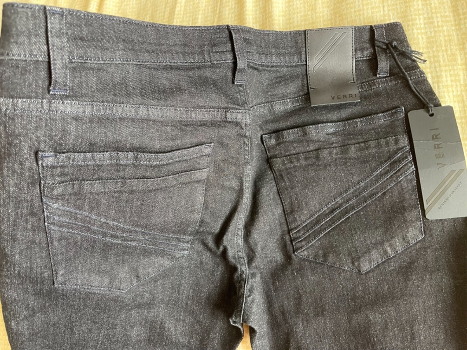 NWT VERRI Men’s Black Skinny Stretchy Denim Jeans US 34 / EU 50 Made in ITALY