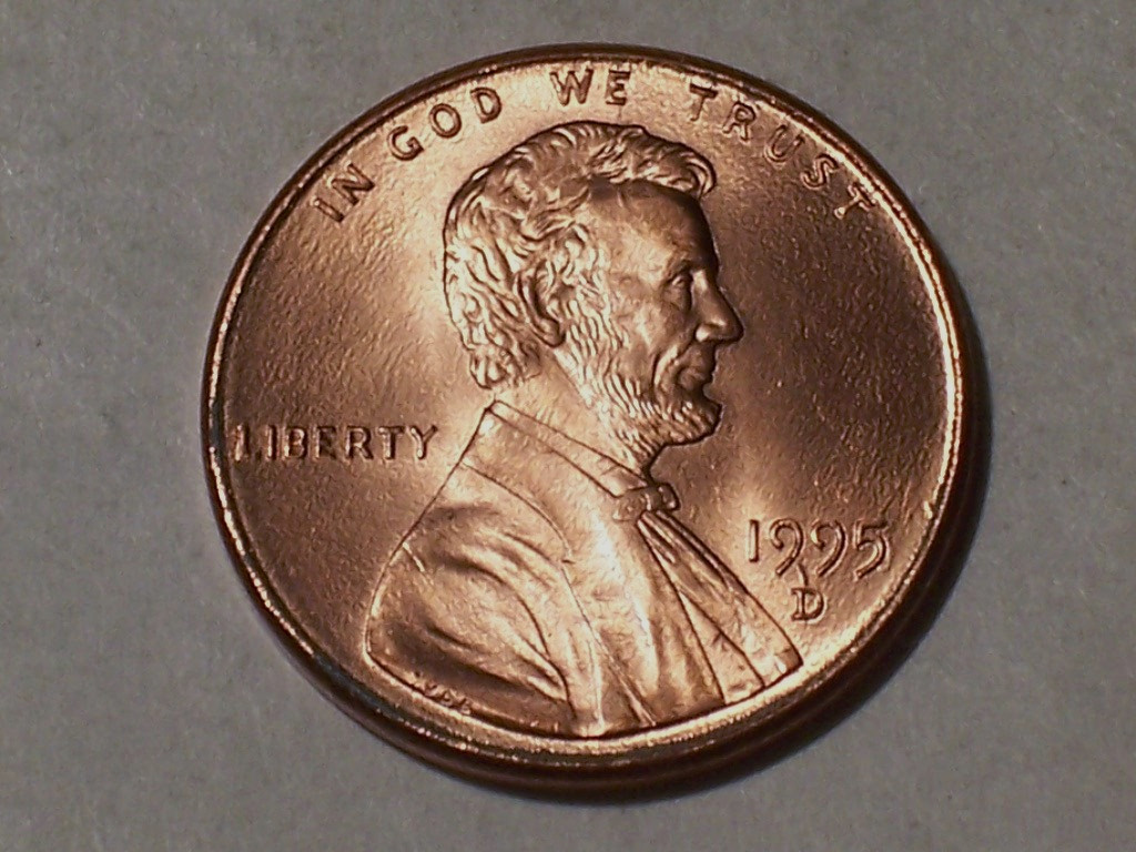 1995-D  @  Ms. Uncirculated" Lincoln Mem. Penny *From org. roll*