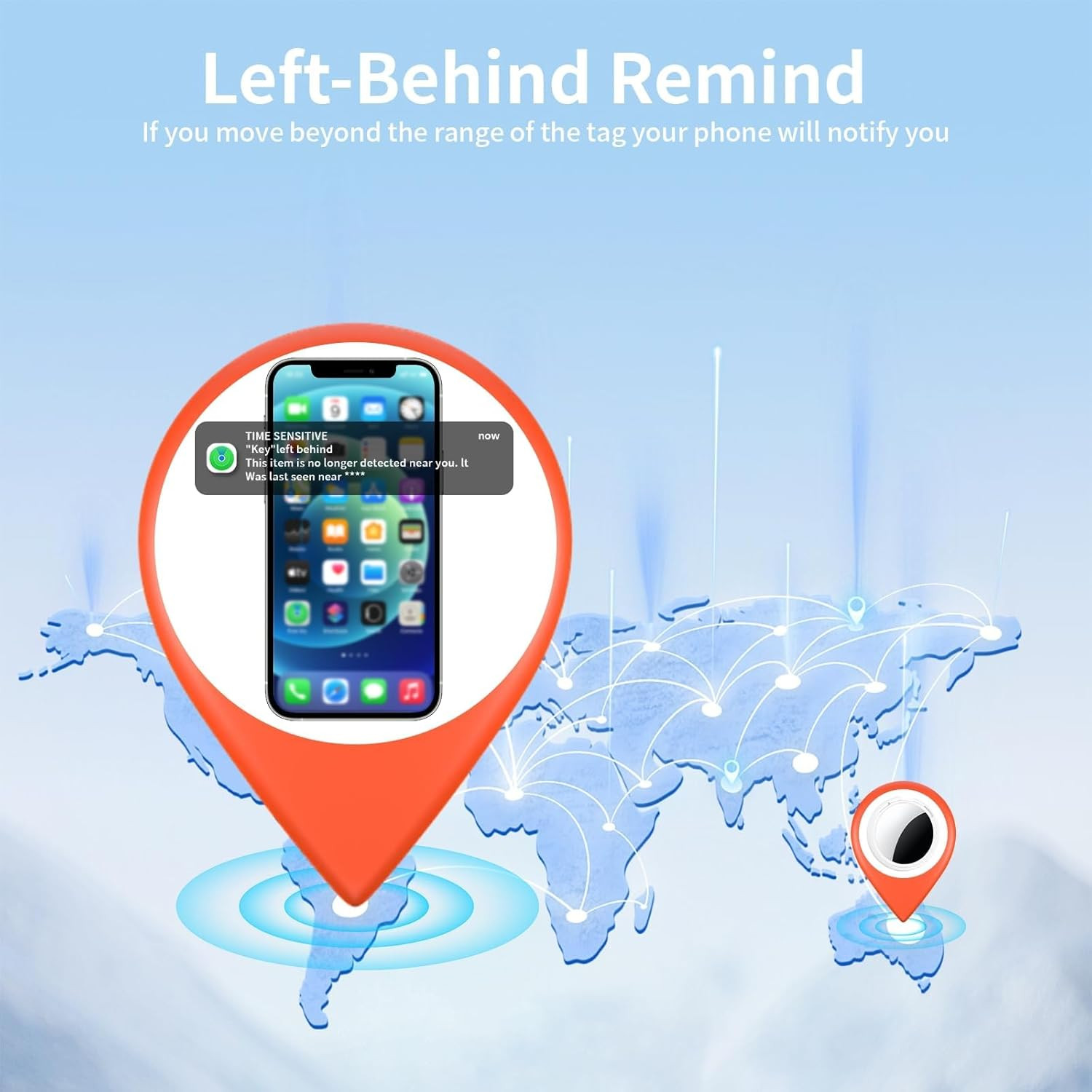 Pack Tracker Tags [ Mfi Certified] Pair with Find My (Ios ) Bluetooth Air Smart