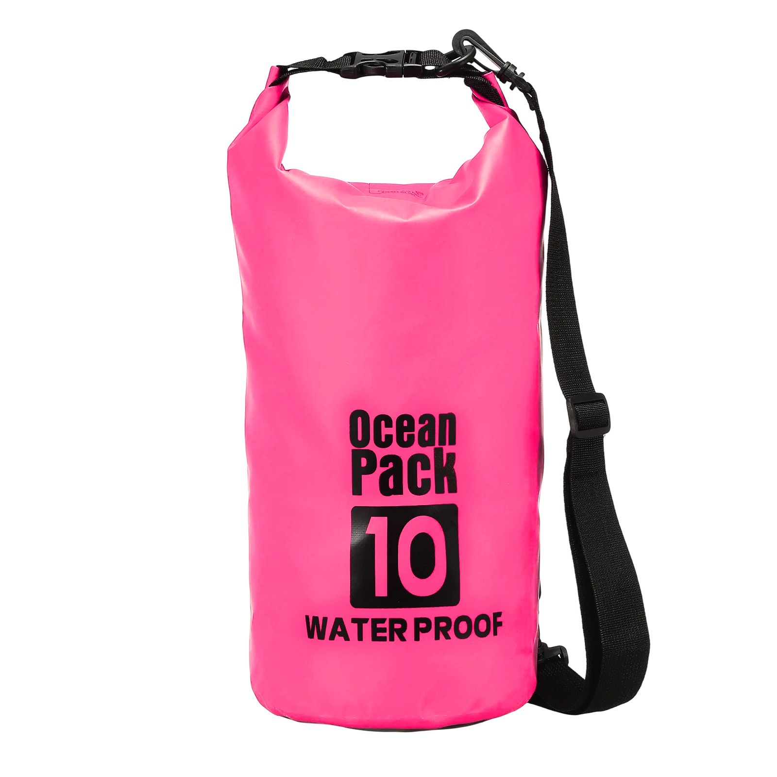 Waterproof Dry Bag, 10L Water Proof Bags with Whistle (1 Pack, Rose Red)