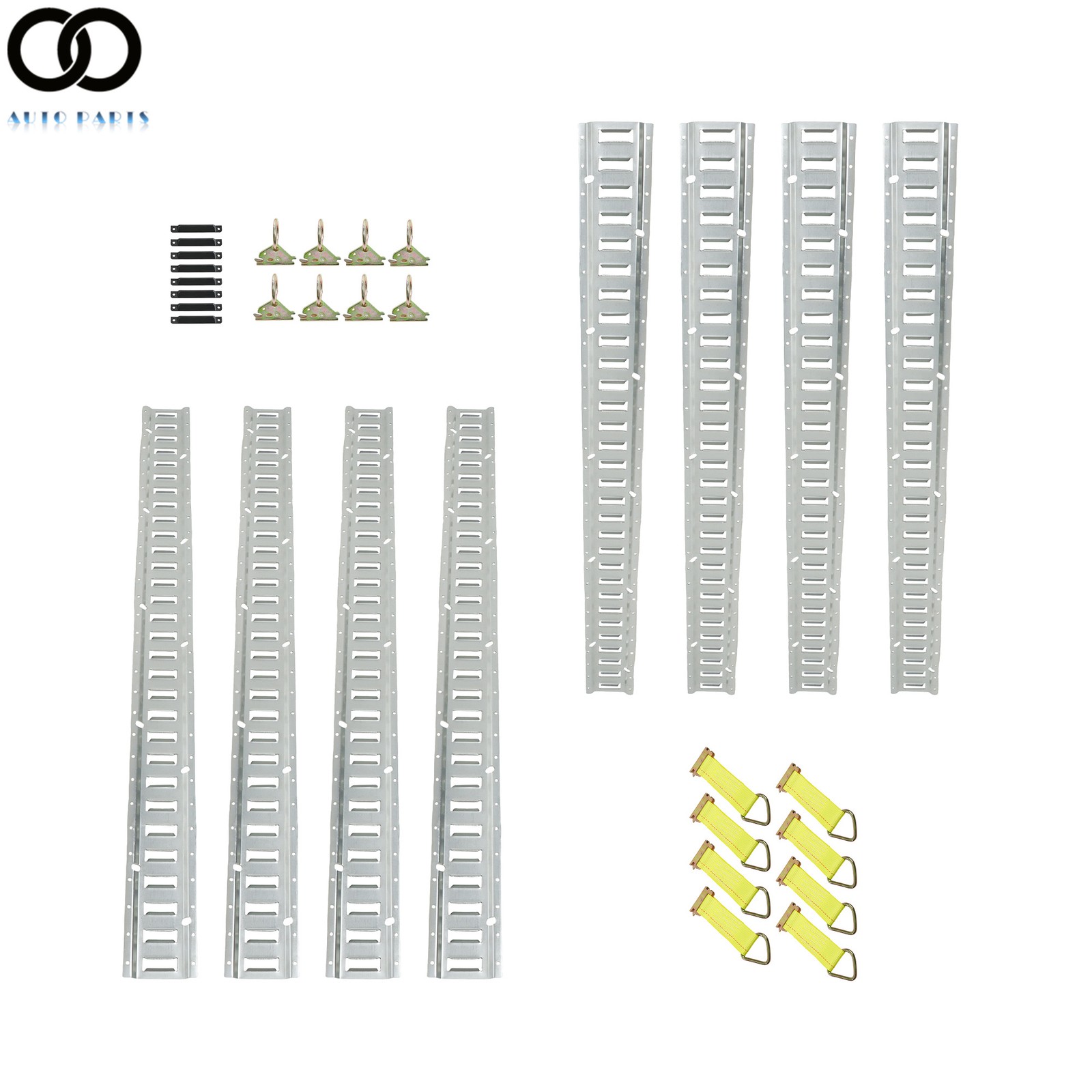 32 PCS E Track Tie Down Rail Kit 5' E Track Rails Enclosed Cargo For Trailer