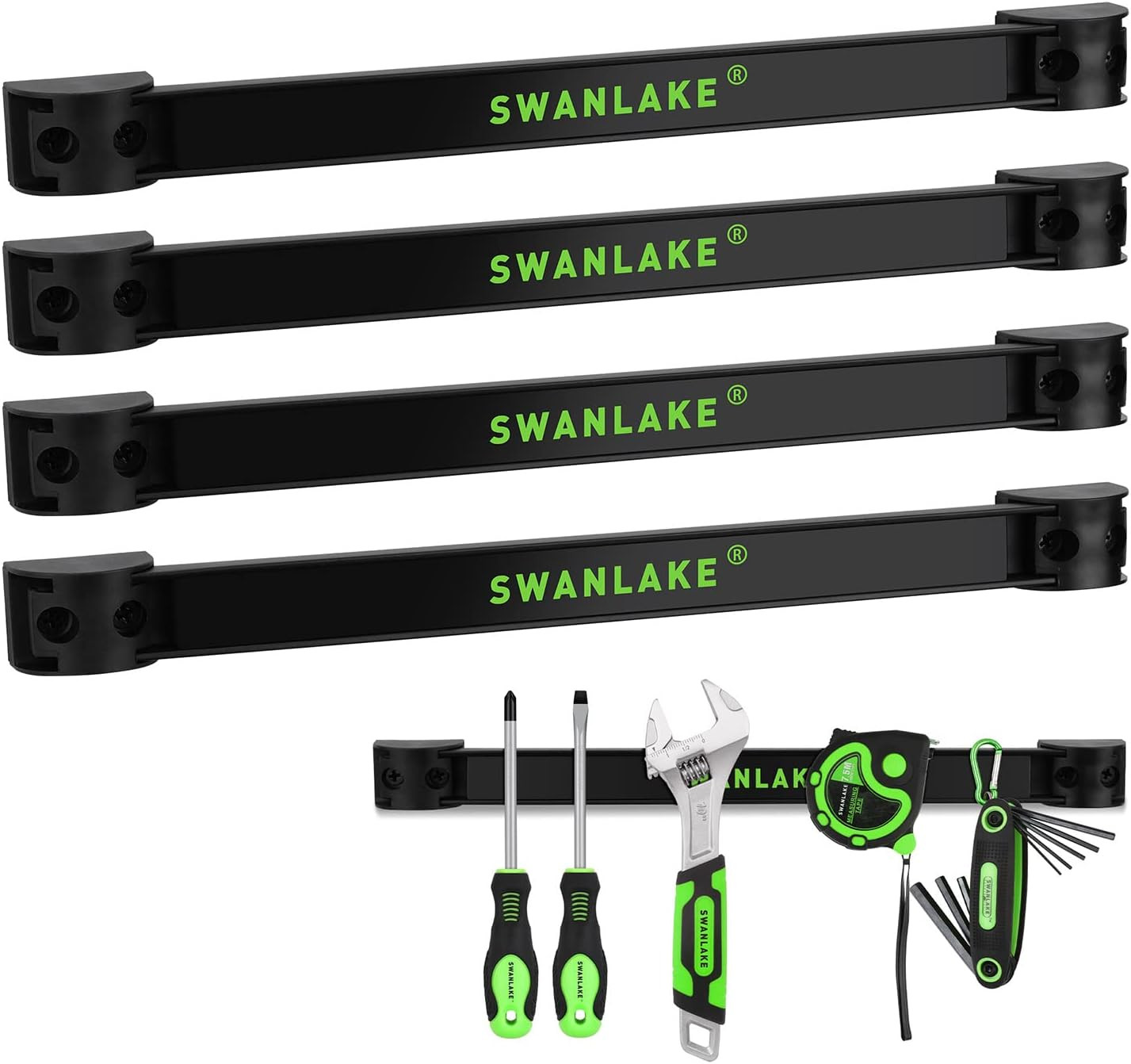 SWANLAKE 12" Magnetic Tool Holder Strip,Metal Tool Magnet Bar for Garage Organiz