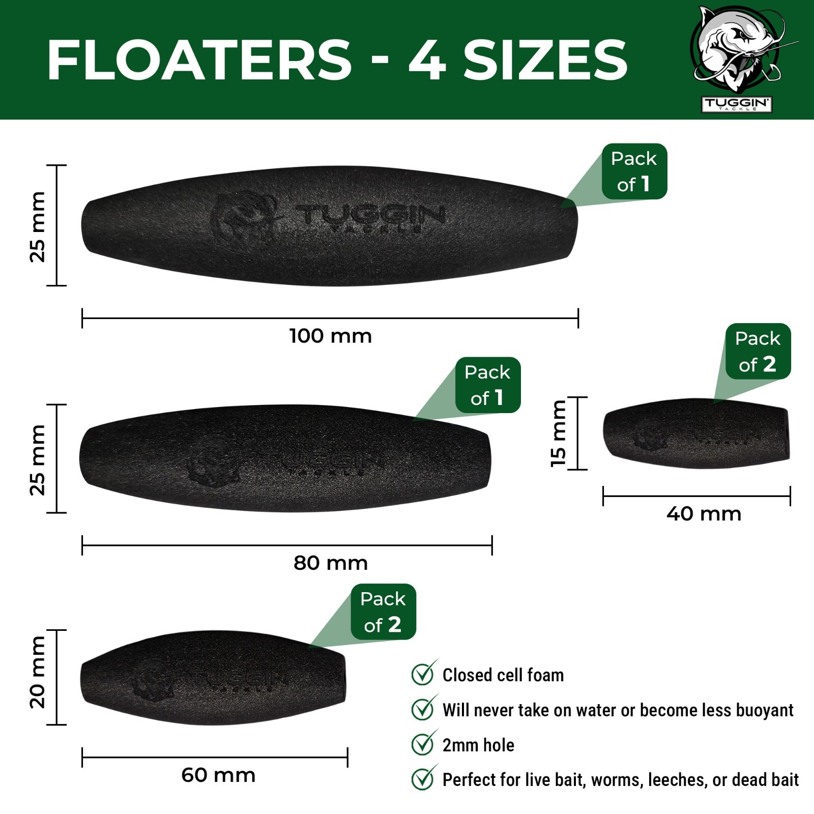 Tuggin' Tackle Floater - Versitile EVA Sub Float
