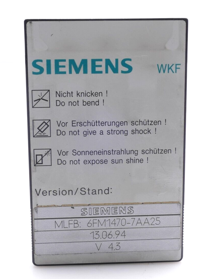 Siemens Memory Card 256KByte | 6FM1 470-7AA25 | V:4.3 | 6FM1470-7AA25