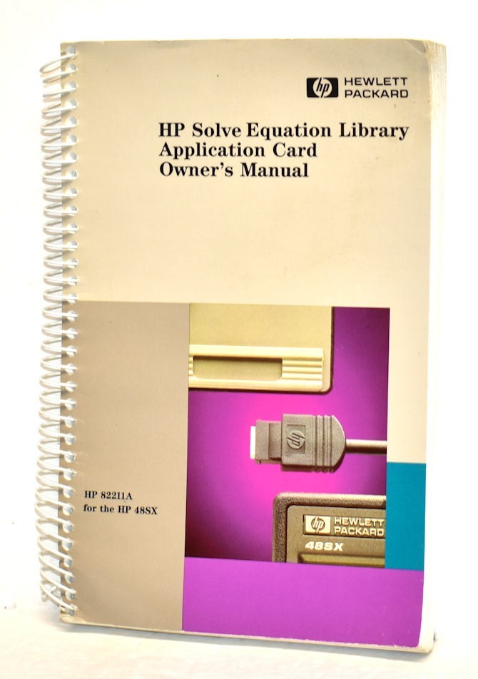 HP Solve Equation Library Application Card Owner's Manual