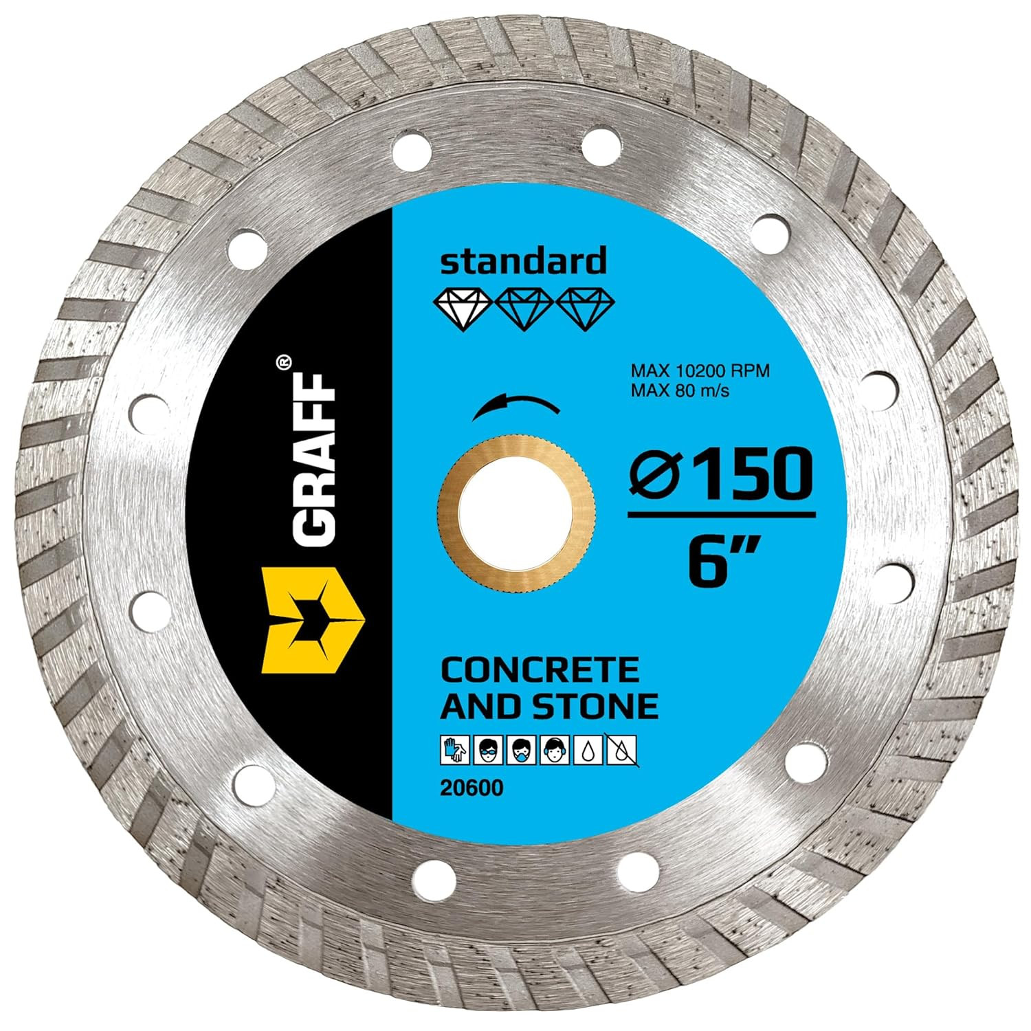 6 Inch Diamond Cutting Wheel for Angle Grinder Arbor 7/8"-5/8" – Turbo Diamond B