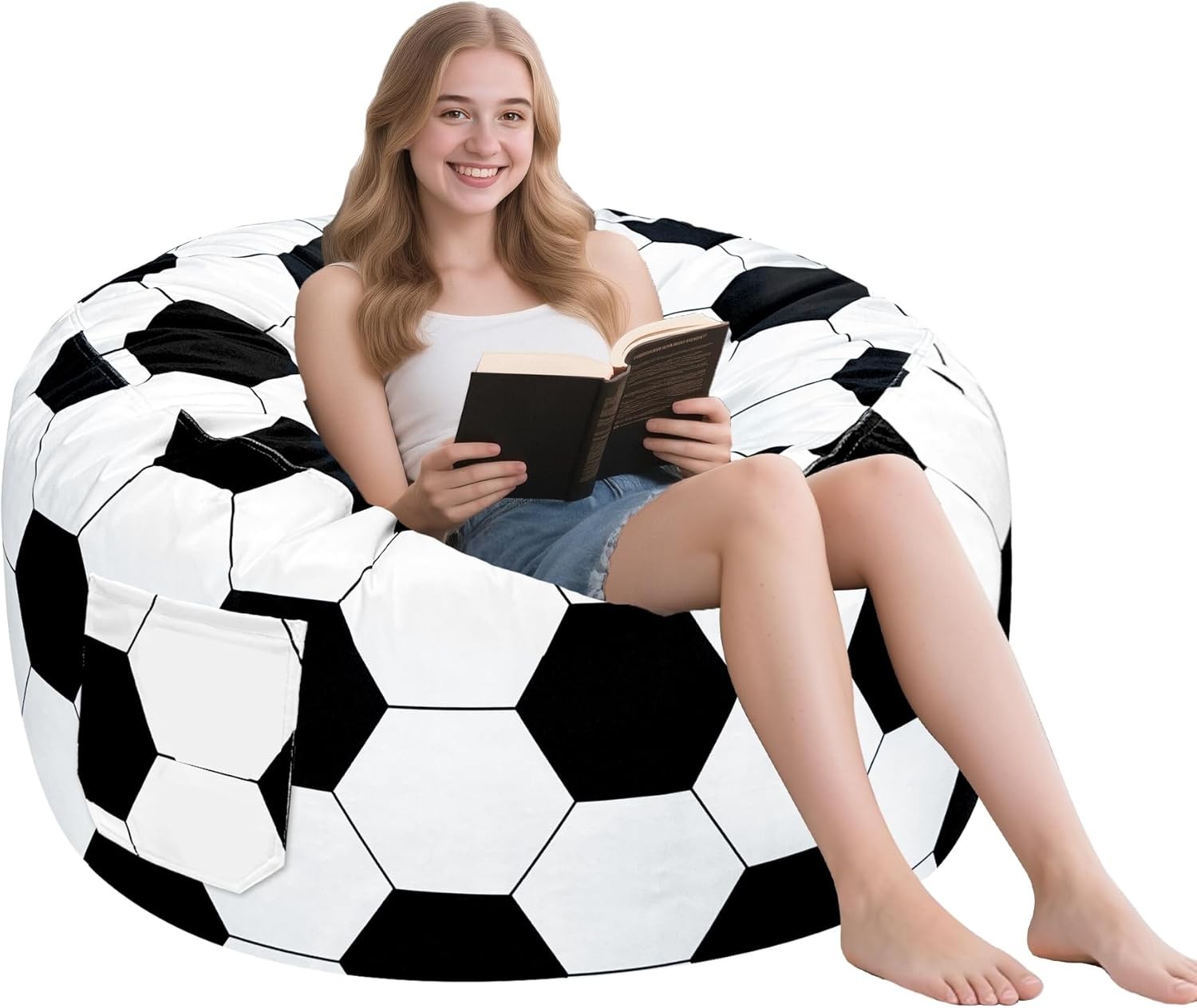 Jor Soccer Bean Bag Chair for Adult, Memory Fo Bean Bag Chairs with