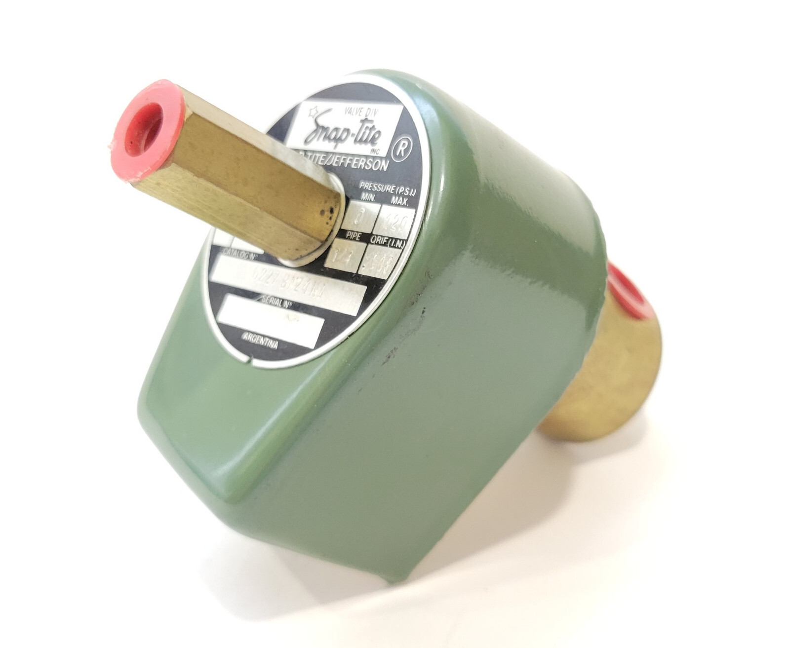 Snap-Tite Jefferson 6227BA24NA Green Top Solenoid Valve 120V AC 0.118" Orifice