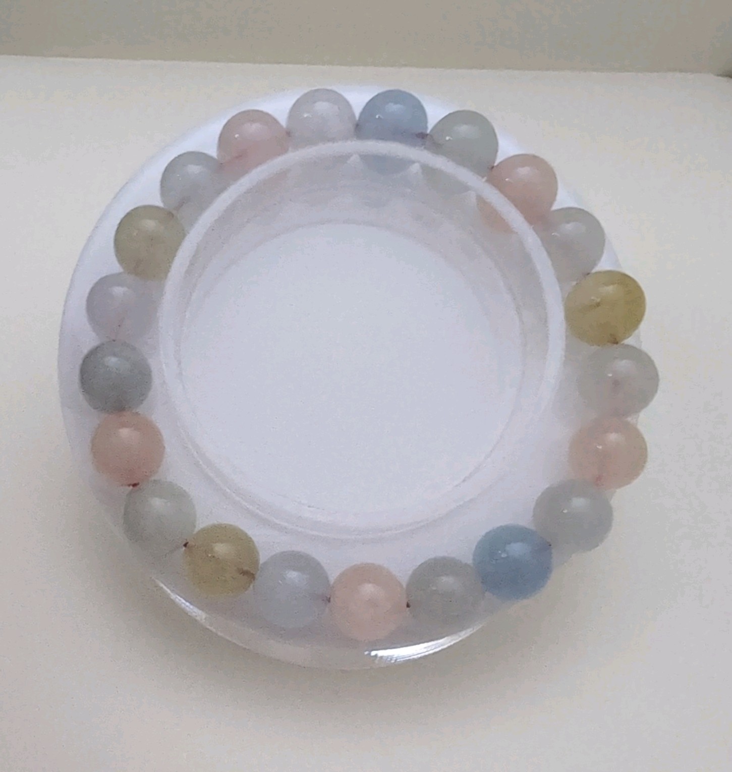 Natural morganite crystal beads bracelet 9.8mm