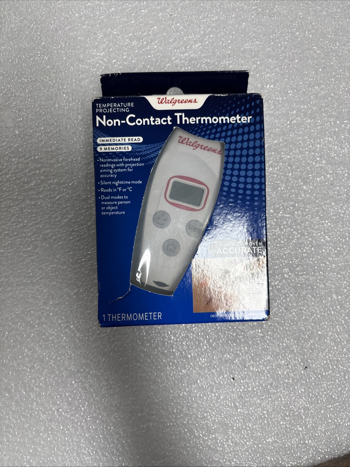 Temperature Projecting Non-Contact Thermometer Damaged Box