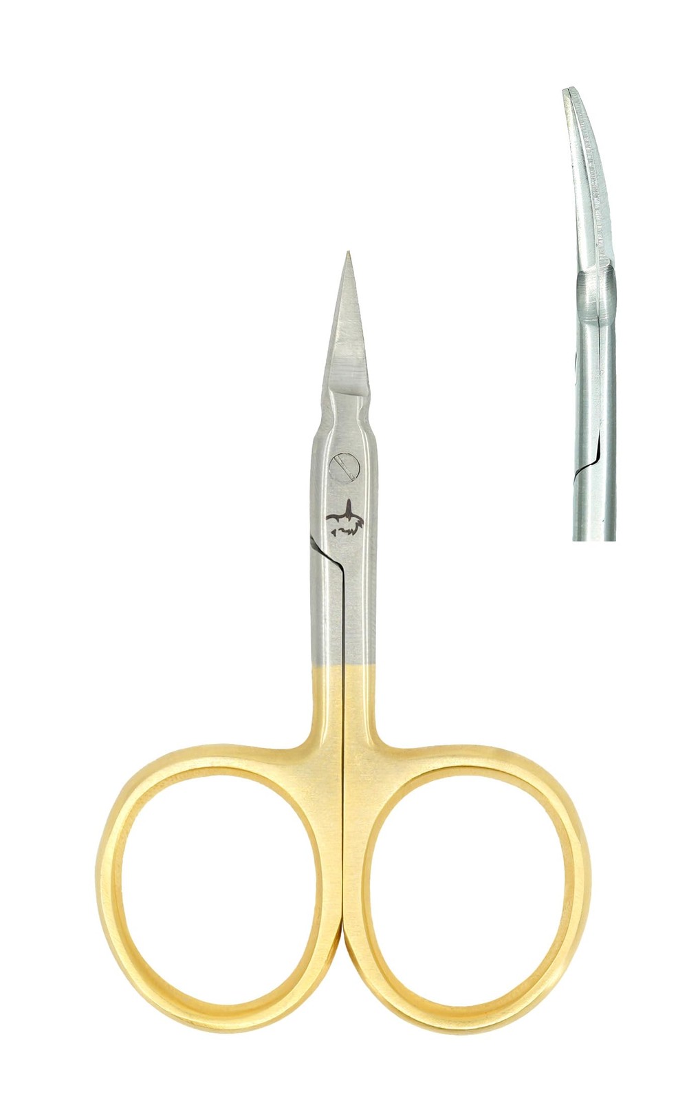 Kingfisher Fly Tying Arrow Scissor, 3.5 Inch, Curved Gold